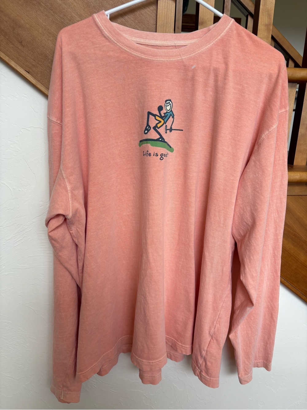 Life Is Good golf awesome Long-Sleeve Crew Tee in light orange